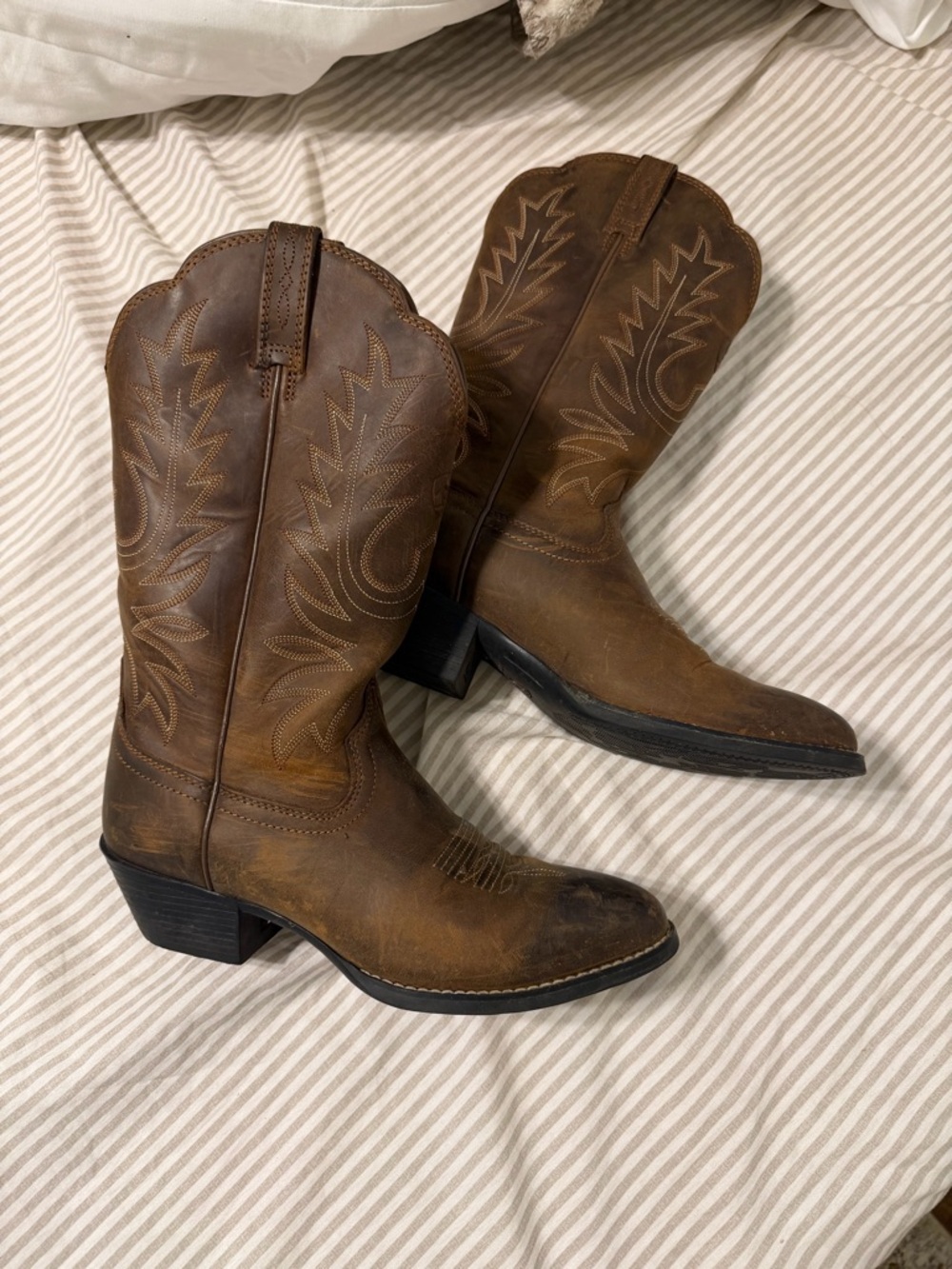 Ariat Womens Classic Brown Leather Cowboy Boots Sz 6.5